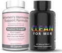 Re + Gen Nutrition Clean for Men Fiber Supplement & Women 's Hormon Balance Support, Vitamin E, Dong Quai, Přírodní doplňky pro nafouknutí, zácpa a Gut zdraví, Stool Softeners, Pomáhá vyčistit B