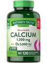 Příroda pravda vápník 1200 mg Plus vitamin D3 5000 IU doplňky, 120 Počet (balení po 3)