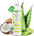 USDA Certified Organic Aloe Vera Gel 12 oz - 100% čisté, studené tlaky, ruční sklizeň, Infuze s kokosem, Lime & Verbena Essential Oils, Chemical- Free - Kůže & Péče o vlasy, Made in USA