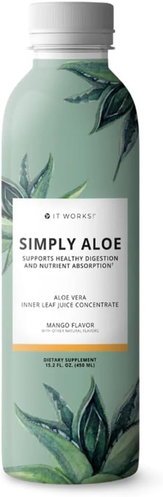 Funguje to! Jednoduše Aloe - Mango Flavor - 15.2 Fl Oz - Osvěžující, výživný nápoj - Aloe Vera Inner Leaf Juice koncentrát - Podporuje zdravé trávení, živiny absorpce, a celkově Wellness