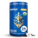 BIRDMAN Falcon Organic Vegan Protein Powder Vanilla, 24g Protein, Cukr zdarma, Probiotika, Nízký karb, Keto Friendly, Dairy Free, Lactosa Free, Non Whey, Plant Based Pea Protein Powder - 18 Servings
