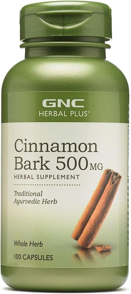 GNC Bylinný Plus Skořice Bark 500mg dodatek, Tradiční Ayurvedic Herb, 100 Služeb