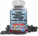 L- lysin Coq10 Alpha Kyselina lipoová Gummie Red Yeast Rice Magnesium Gummy pro dospělé a děti - aminokyseliny doplňky Omega 3 Niacin zinkový vitamin K2 D3 B3 - Vitaminy pro ženy a muže - 60 Gummy Medvědy