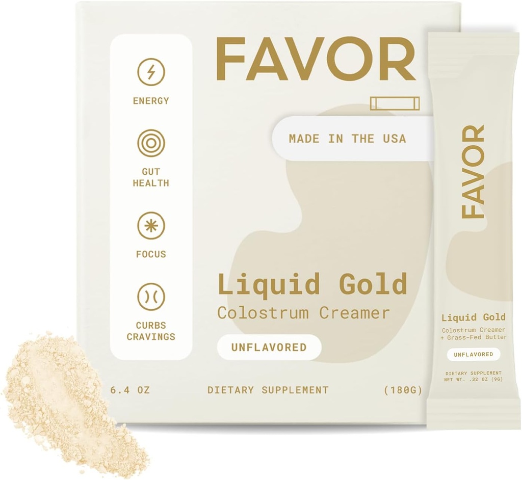Favor Bovine Colostrum Creamer 124; Tráva Fed Krávy 124; Powder Packets For Coffee CAR124; MCT Oil CAR124; Liquid Gold Whole Colostrum CAR124; Keto Friendly Superfood CAR124; Made With Butter 124; Concious Human Health [Neochucené]