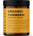 Erbology Organic Turmeric Powder 3.2 oz - 90 Servings - 5.5% Curcumin - No Additives or Preservatives - Udržitelně sourced Straight from Farm in India - Vegan - GMO-Free