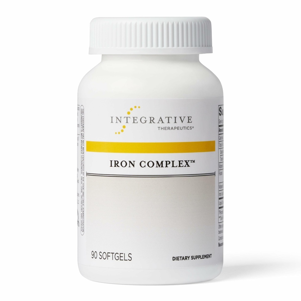 Integrační terapeutika Železný komplex - Wellness & Energy Support with Vitamins C & B12 * - Obsahuje folát - gluten- Free & Dairy- Free - 90 Softgels (45 Služeb)