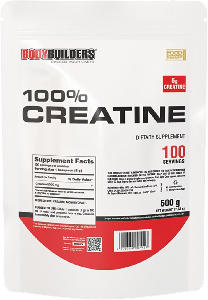 100% Creatine, Neochucené, 1.1lb, 100 Služeb