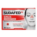 Sudafed PE Sinus Congestion Relief Tablety, Maximální síla, Non- Drowsy 10 mg Fenylephrine HCI Decongestant for Sinus Pressure & Nasal Congestion Relief, Vzhledem k chladu nebo alergie, 36 ct
