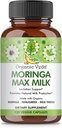 Organic Veda Moringa Max Mléko Kojení dodatek (120 Kapsle) - 1800mg Super Strength Organic Vegan Complex with Fenugreek, Milk Thistle, Moringa Leaf & Seeds for Breastfeeding Mléko Supply