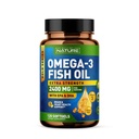 Postaven přírodou Omega 3 Fish Oil Soft Gels - 2400 mg Fish Oil, 1440 mg Omega 3, 864 mg EPA, 576 mg DHA - Extra Strength Brain & Heart Health Supplement - 120 Softgels