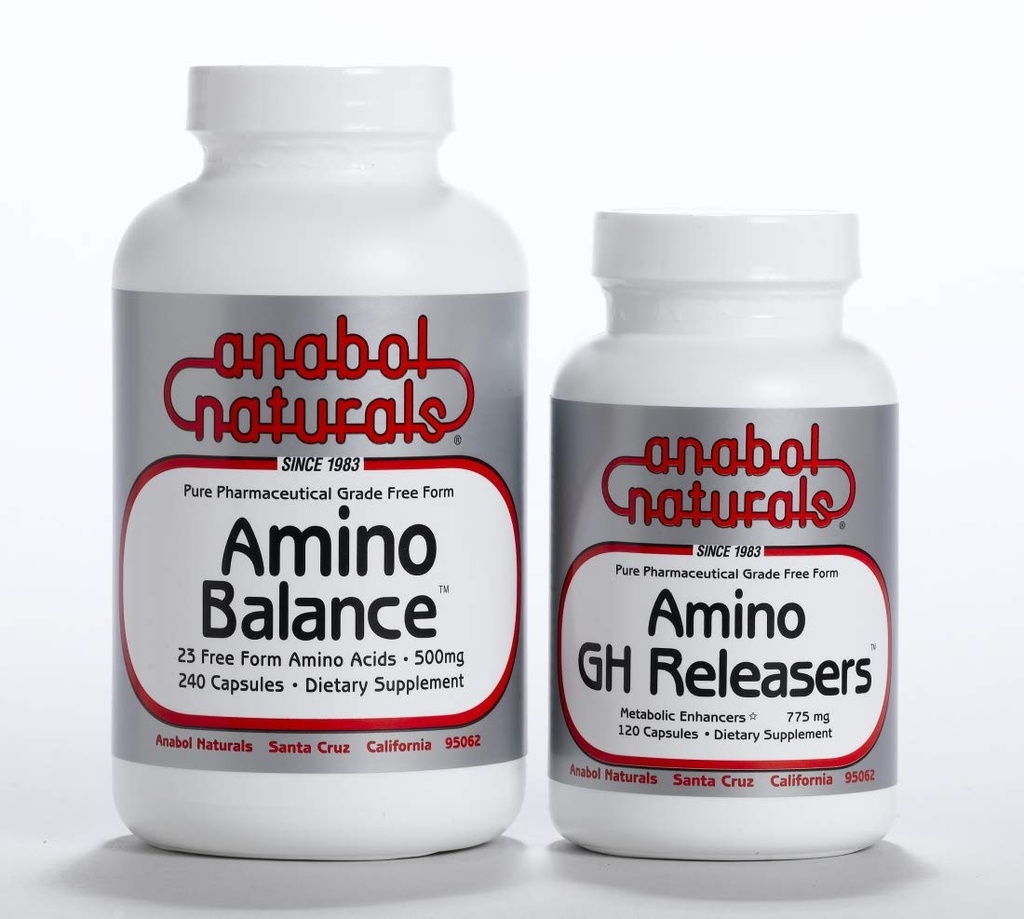 Physique Stack-Amino Balance 240 čepice Kompletní zdarma Formule s BCAA a EAA je pro svalovou obnovu. Amino GHReleasers 120 čepice Pre- cvičení s L- arginin a L- glutamin pro Lean růst svalů