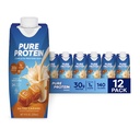 Čistý protein slaný karamel Shake, připraven k pití a Keto- Friendly, Vitamíny A, C, D, a E Plus zinek na podporu imunitního zdraví, 11 Oz, 12 Počet