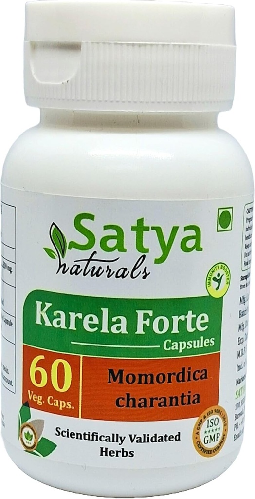 Bitter Melon Forte Kapsle 500 mg. 60 Veg. Kapsle 124; Karela (Momordica Charantia) Extract Kapsle pro muže a ženy 124; Ayurvedic Bylinné doplňky / Remedies Dublin 124; 10: 1 Forte (1 lahvička 60 Kapsle)