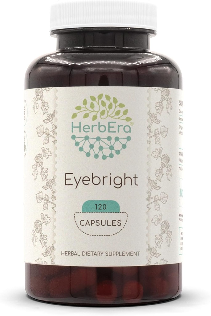HerbEra Eyebright 120 Kapsle, 500 mg, Responsible farming Made with Eyebright (Euphrasia spp.) Sušený Herb (120 Kapsle)