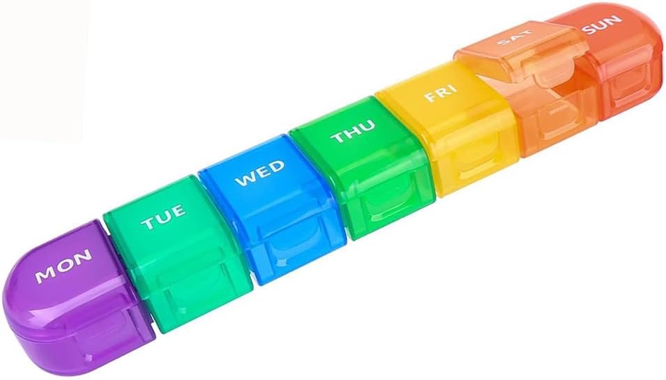 Týdenní Pořadatel pilulek Pouzdro, Velké 7- denní Pill Box Kontejner, Barevné přenosné detekovatelný Medicine Disperser, Držák na léky, Vitamin, Rybí olej, Příslušenství, Kapsle