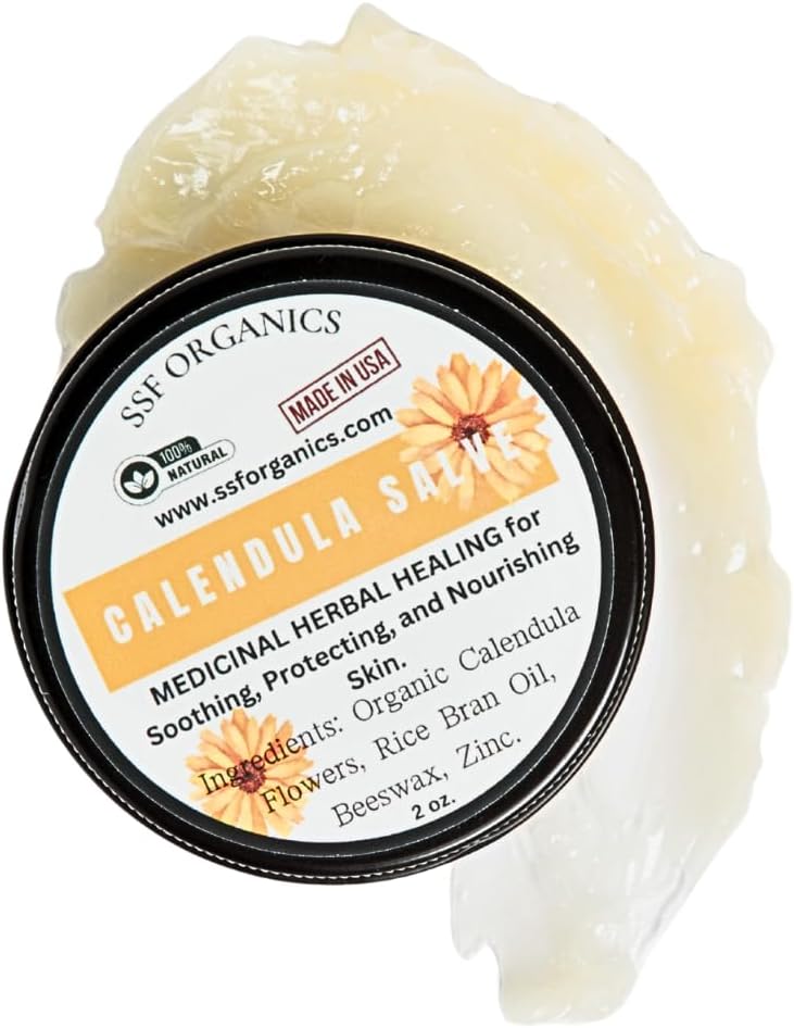 SSF Organics- Calendula Opravy kůže Salve 124; Opravy, úlevy, a léčení poškozené kůže 124; Přírodní prostředek pro vyrážky, podráždění, zarudnutí, Otok, Itchy Suchá kůže. 2 oz.
