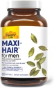 Country Life Maxi- Vlasy pro muže - 2000mcg Biotin, Saw Palmetto, dýňový olej, DIM, draslík, hořčík, vápník a zinek - Podporuje zdravější vlasy, skalp, kůže a hřebíky, 60 Vegan Kapsle