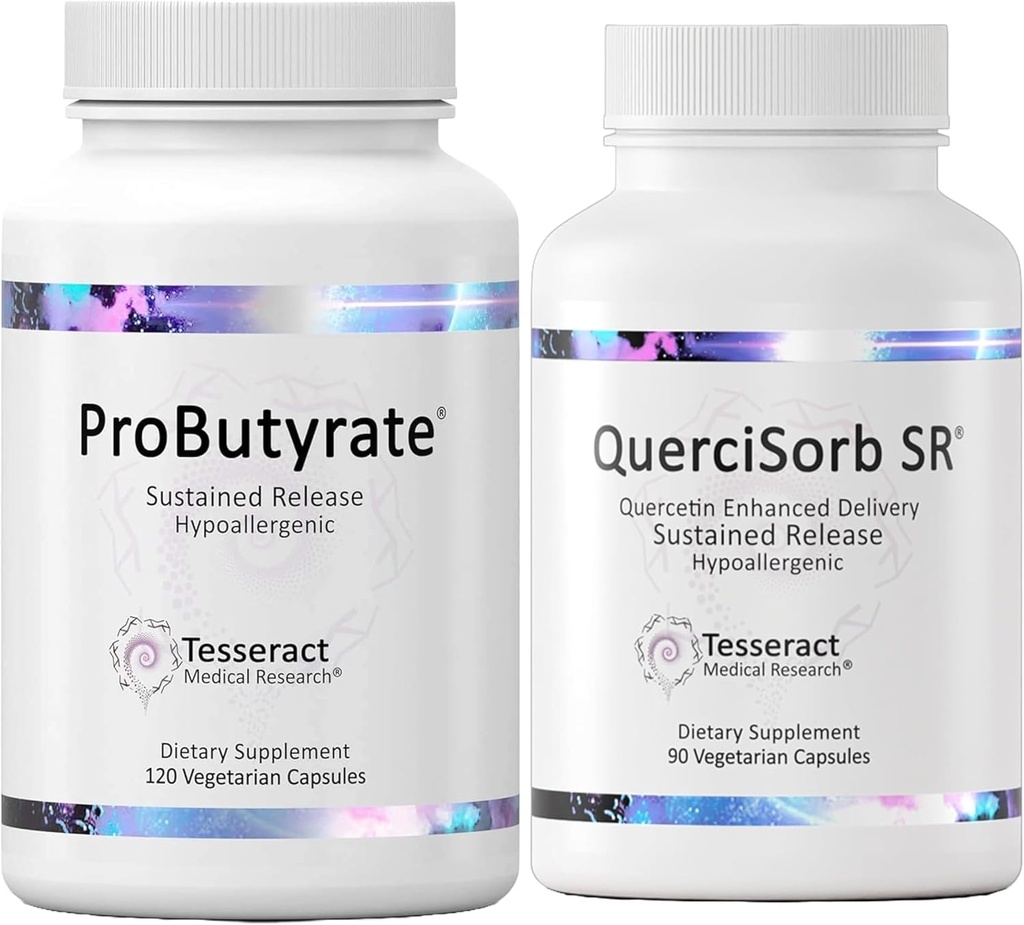 Teseract Gut & Imunitate Support Bundle - ProButyrate 600mg & QuerciSorb SR Quercetin 400mg, 120 + 90 Kapsle, Gastrointestinální a imunitní zdraví, hypoalergenní