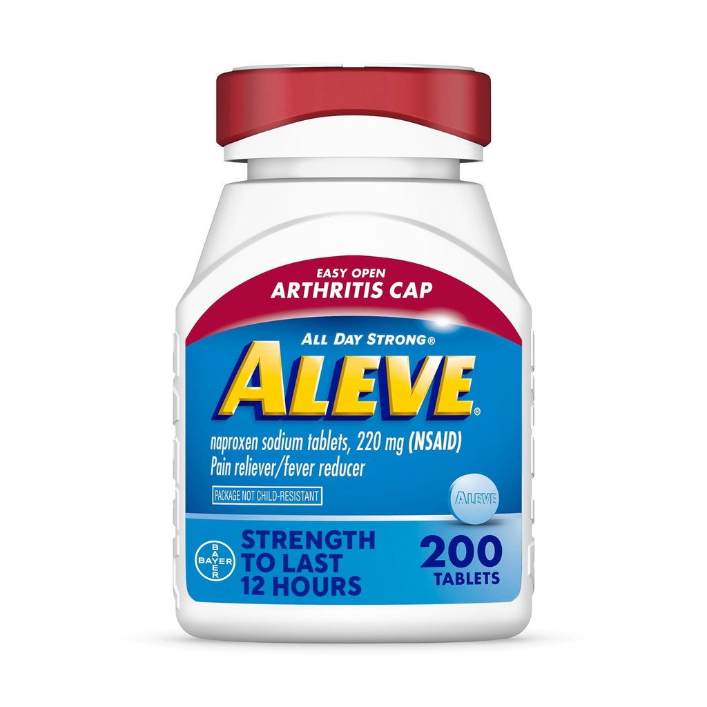 Aluve Easy Open Artritis Cap Tablets, Naproxen Sodná sůl pro zmírnění bolesti - 200 Počet