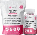 Enlivent Biotin Gummies for Hair Growth & Strong Nails CLAS124; 5000mcg Biotin + Inositol, Kolagen Support CLAS124; Kožní vitamíny pro ženy a muže CLAS124; Berry Flavor CLAS124; Veganský vlasový kožní hřebík dodatek CLAS124; 60 Gummies