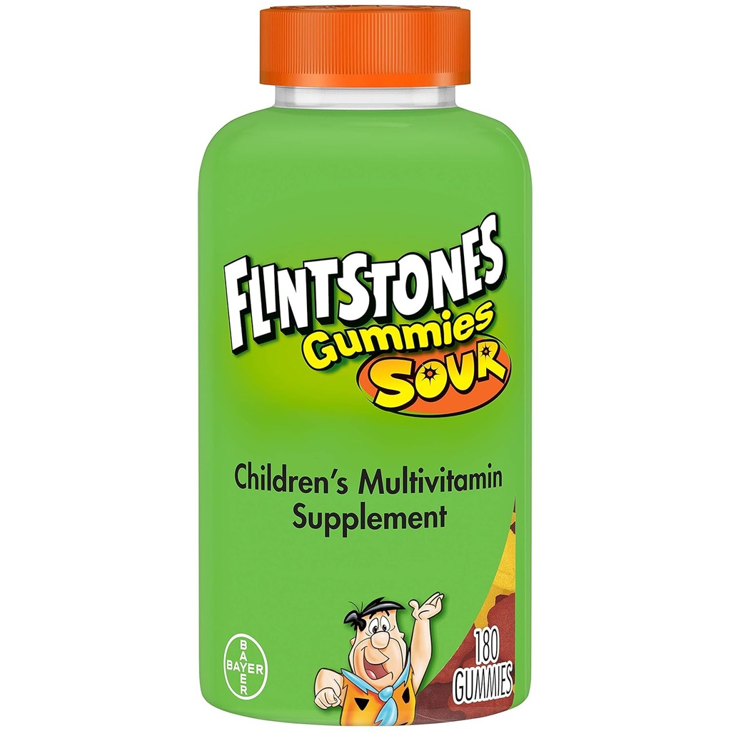 Flintstones - Sour Gummies - 180 Count- 3 balení