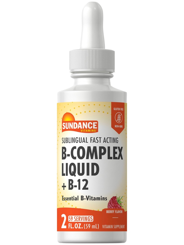 Sundance Sublingual vitamin B Komplex 124; 2 Fluid Ounces CLAS124; s B-12 CLAS124; Berry Flavor CLAS124; Vegetarian, Non- GMO, a gluten zdarma dodatek