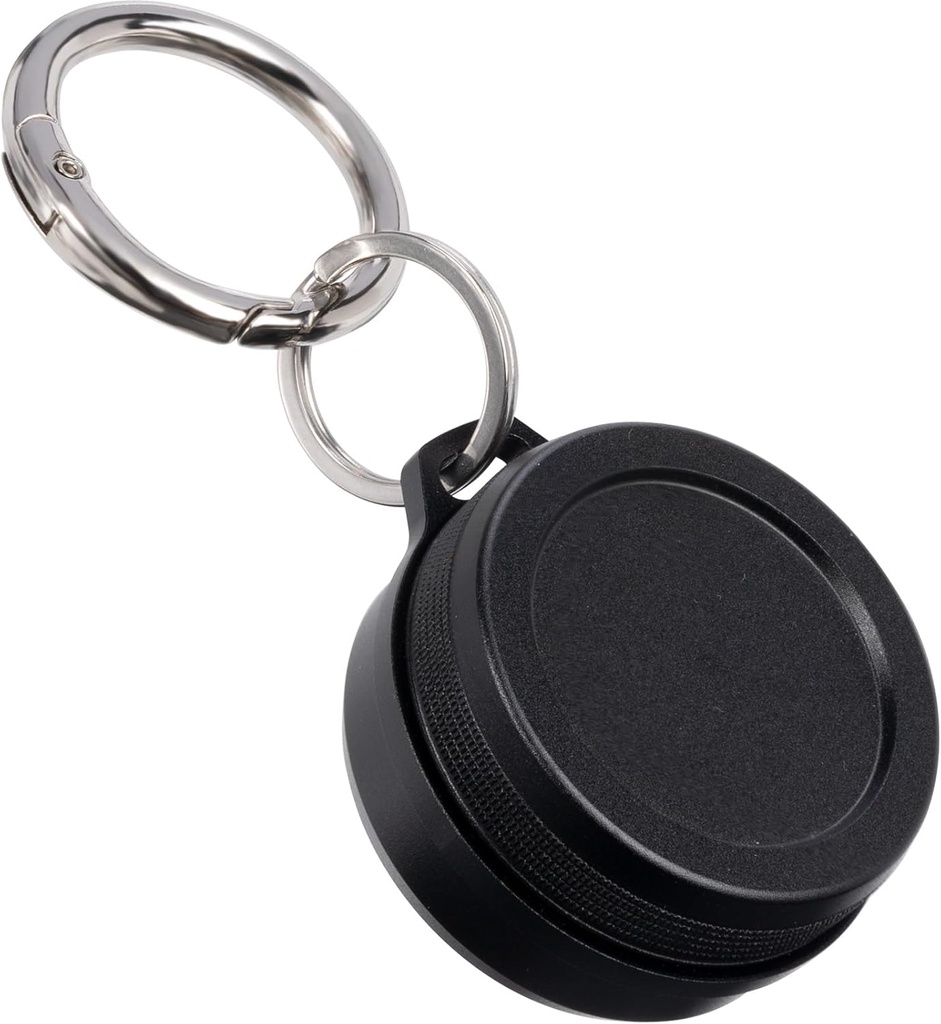 Metal Carrying Case - Přenosný Daily Travel Keychain Pill Holder Vodotěsný, malý kontejner pro špunty do uší, pilulky, mince kompatibilní s Loop, Eargasm & Vibes, Kompaktní Mini Purse Pill Box (Black)