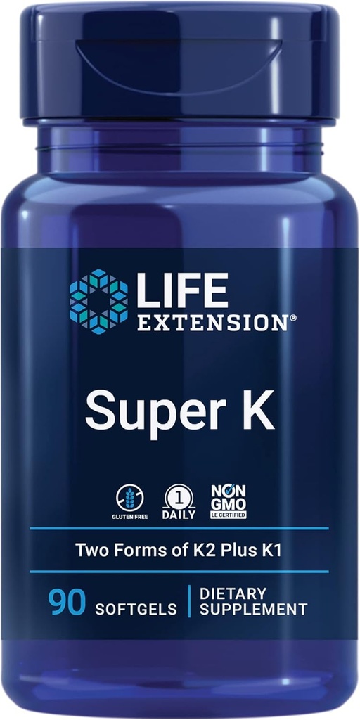 Life Extension Gama E Mixed Tocopherols & Tocotrienols 60 Softgels a Super K Vitamin K1 K2 MK-7 MK-4 Vitamin C 90 Softgels Bundle