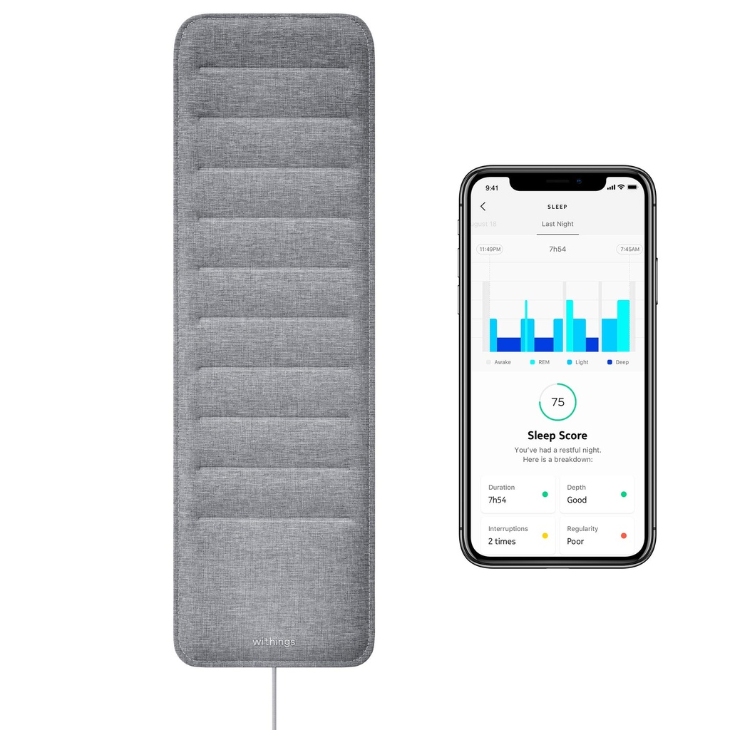 Withings Sleep - Spánek sledování Pad pod matrace se spánkový cyklus analýzy