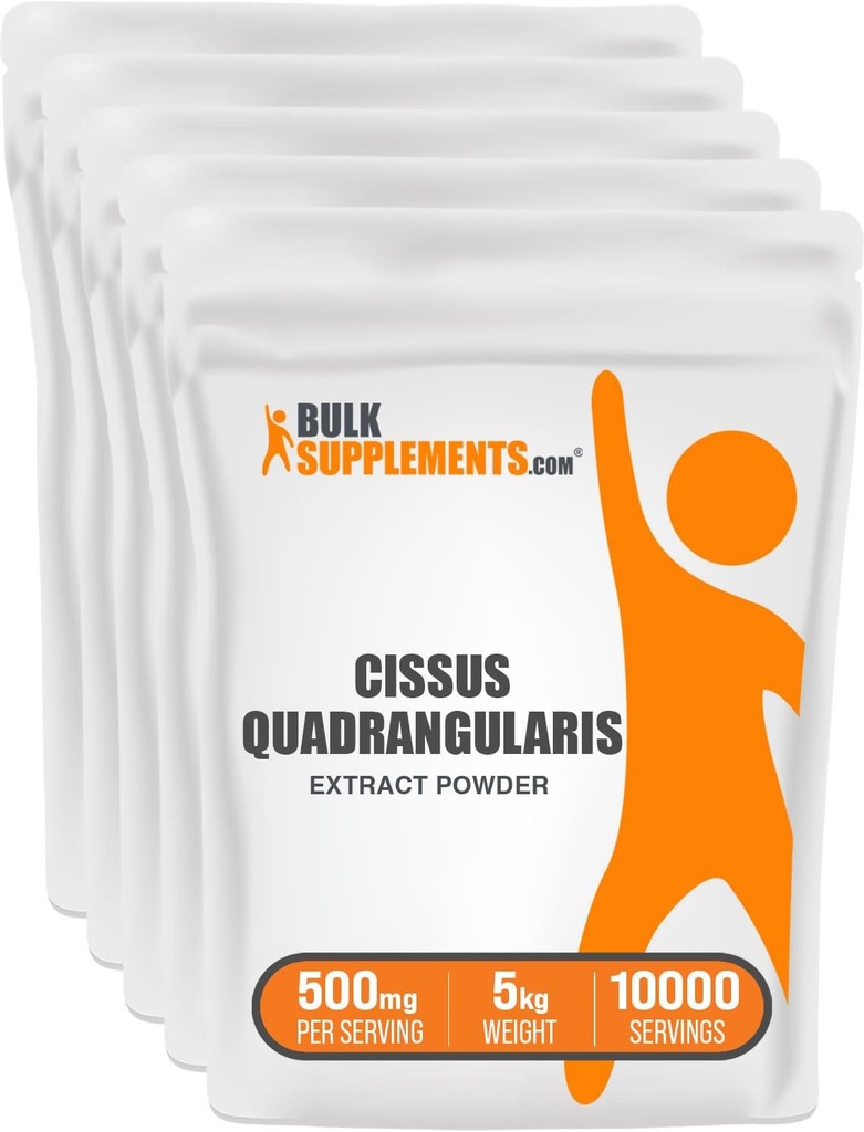 Bulksupplements.com Cisses Quadrangularis Extract Powder - Cisses Quadrangularis Supplement, Herbal Supplement - Gluten Free, 500 mg na Serving, 1kg (2,2 lbs) (balení po 5)