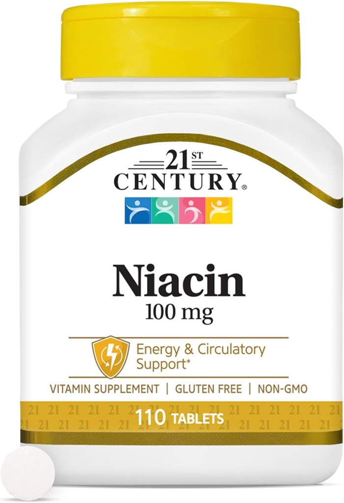 21. Století Niacin tablety, 100 mg, 110 Počet