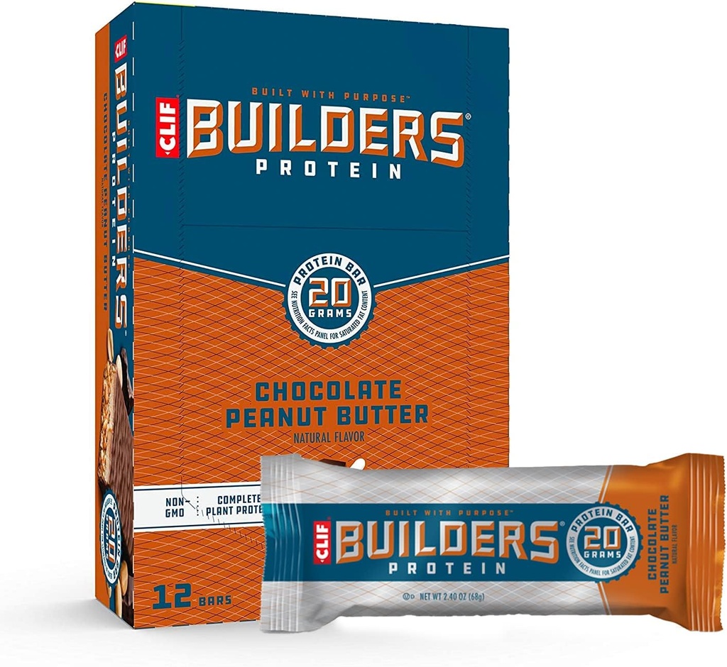 Clif Builders - Protein Bary - Čokoládové arašídové máslo Flavor - 20g Protein - Gluten Free (2.4 Ounce, 12 Počet)