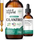 Wild & Organic Cilantro Drops - Detox Cleanse s tekutým Cilantro Dodatek - Coriander Leaf Extract Tincture - Vegan, Cukr & Alcohol- Free - 2 fl oz