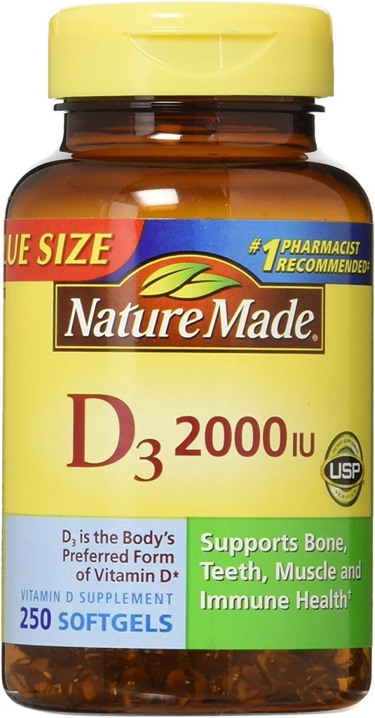 Nm Vit D 2000iu Velikost 250ct Nature Made Vitamin D 2000iu 250ct