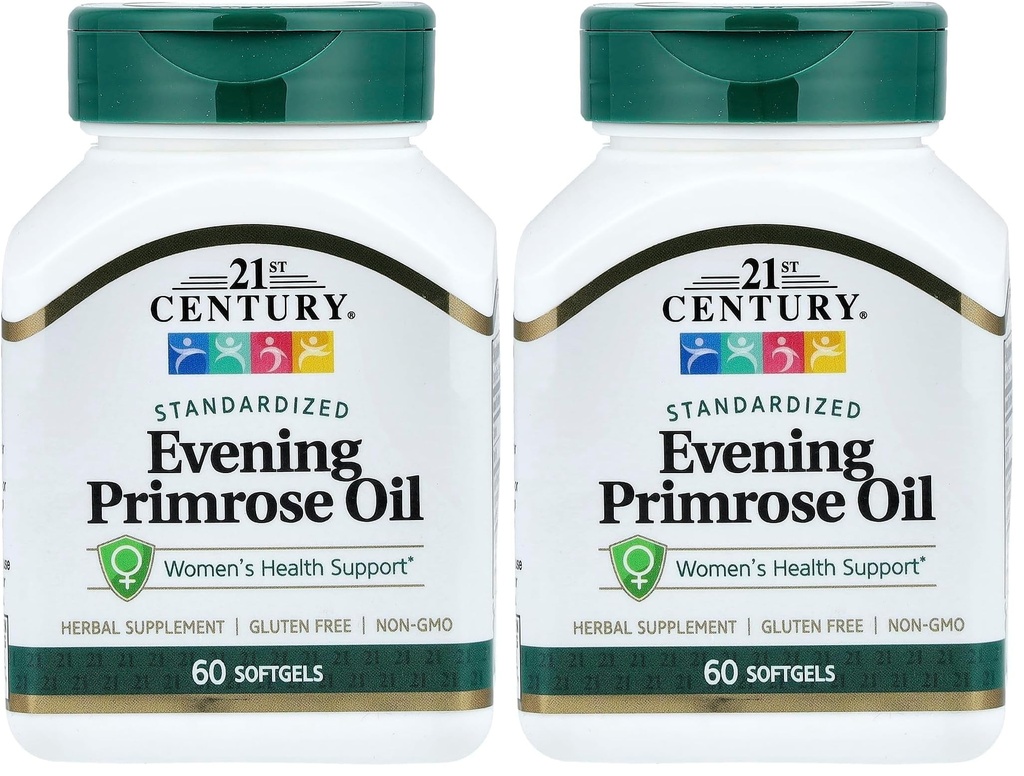 21. Století večer Primrose Oil Softgels, 60 Počet (Balení po 2)