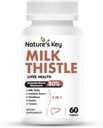 Příroda klíčové mléko Thistle 500mg doplněk jater, 30: 1 Extra Strength 80% Silymarin current 124; 5- in-1 Játra čištění Detox & opravy Formule s Artichod, Glutathione, Inositol & Turmeric-60 Tablety