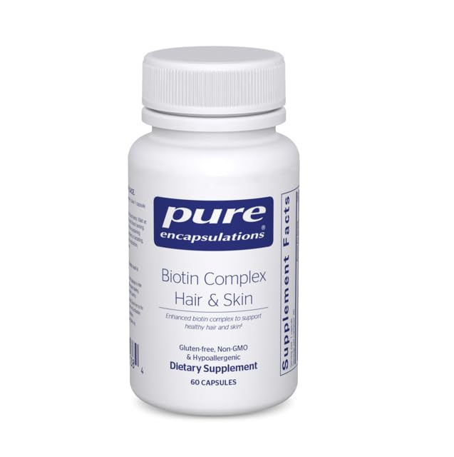 Čisté enkapsulace Biotin Complex Vlasy & Kůže 124; Biotin Complex pro zdravé vlasy a pokožky Support PHAR124; 60 Kapsle