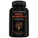 Vitální vitamíny Nootropní doplněk mozku Plus - pro paměť, zaměření, koncentrace, neuroenergie, Clarity - s Lví hříva Houby - 60 Kapsle