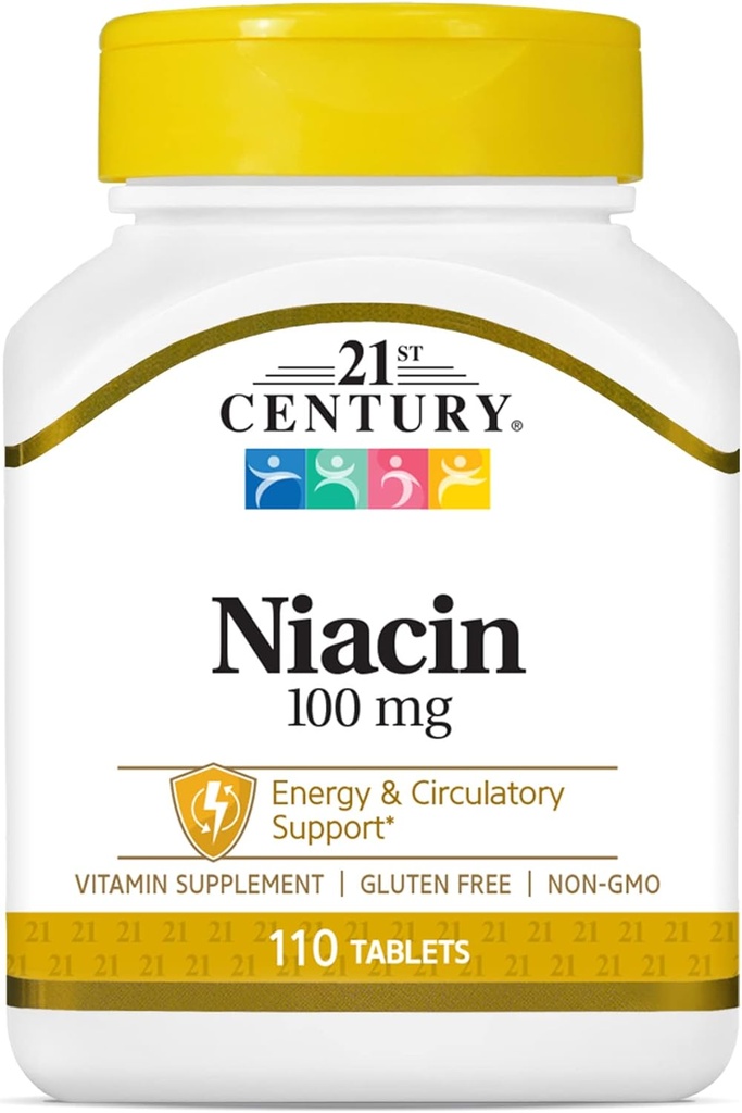 21. Století Niacin tablety, 100 mg, 110 Počet