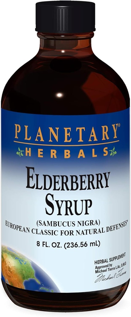 Planetární Herbals Elderberry Syrup, 8 fl oz (236.56 ml) Sklo
