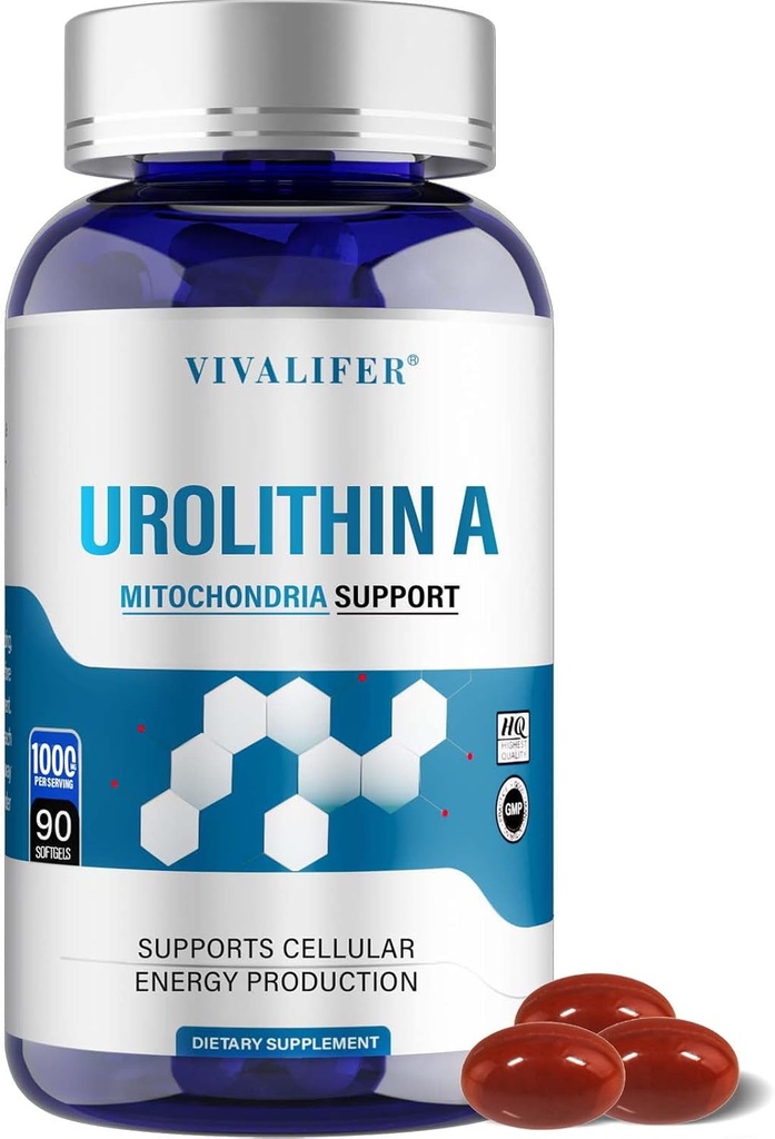 1000 MG Urolithin A dodatek, 90 Softgels Výkonné antioxidanty pro zdravé stárnutí a vylepšené mitochondriální podpora, Opravy buněk