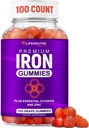 LifeCentricHealth Železné gumy pro dospělé a děti 124; Biotin zink Vitamin B Folic Acid Gummies 124; Vegan gluten zdarma pro ženy a muže