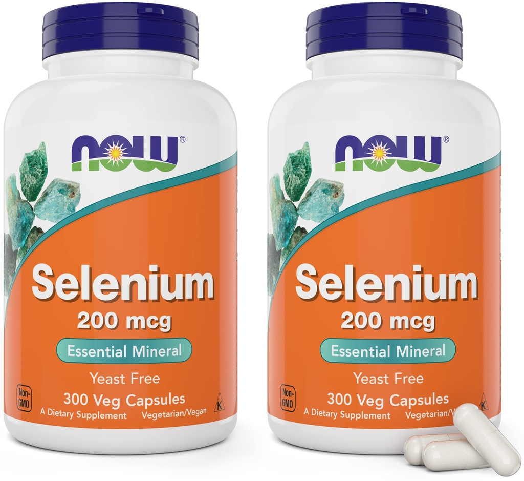 Nyní Selen 200mcg Kapsle, 300 Počet (Balení 2) - L Selenomethionin Mineral dodatek pro ženy a muže - Veg Caps, Non- GMO, Vegan Friendly, Yeast- zdarma
