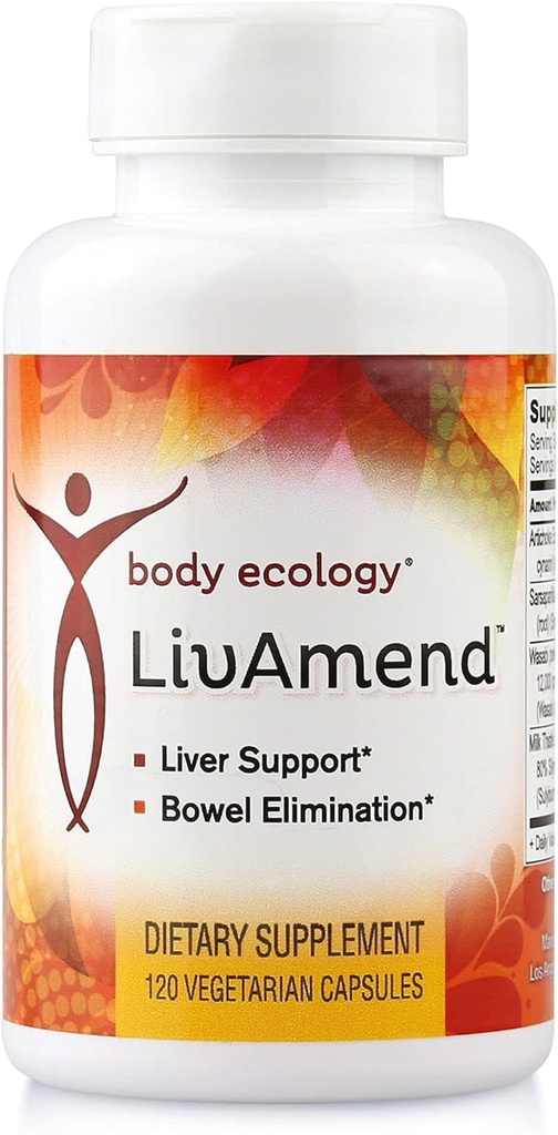 Body Ecology Livamend CLAS124; Doplněk k játkám CLAS124; Mléko Thistle a Artyčoky CLAS124; AIDS v zdravých játrech a zlepšuje eliminaci střev CLAS124; 120 Vegetariánů
