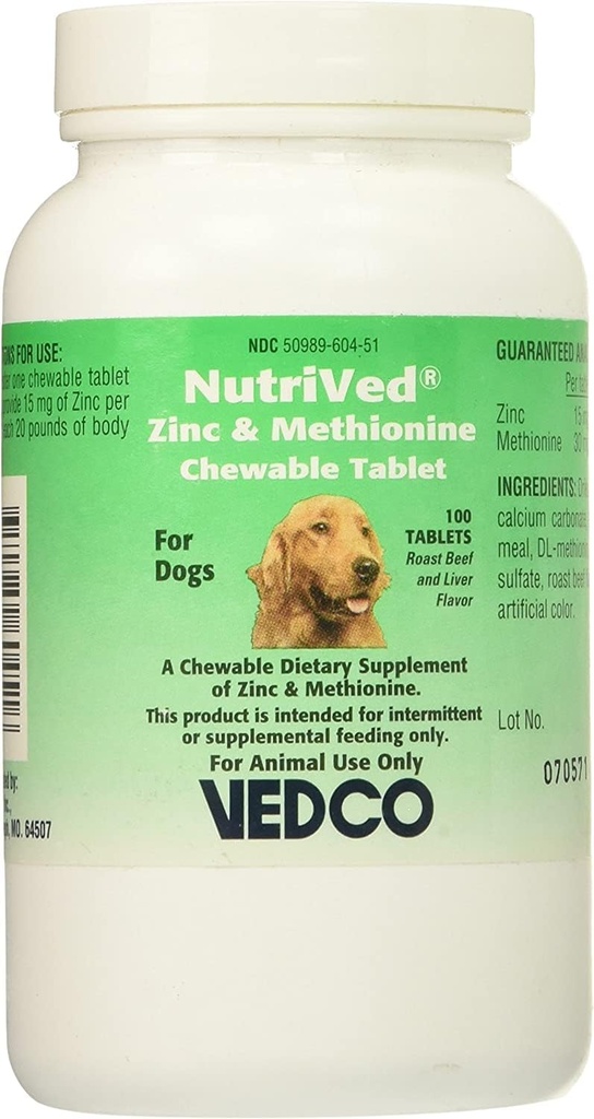 NutriVed Zinek & Methionin Žvýkací tablety pro psy (počet 100)