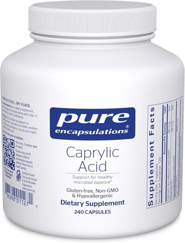 Čisté enkapsulations Capyl Acid CLAS124; Doplněk pro Gut and Digestive Health, GI Balance, Gastrointestinální podpora a střevní zdraví * CLAS124; 240 Kapsle