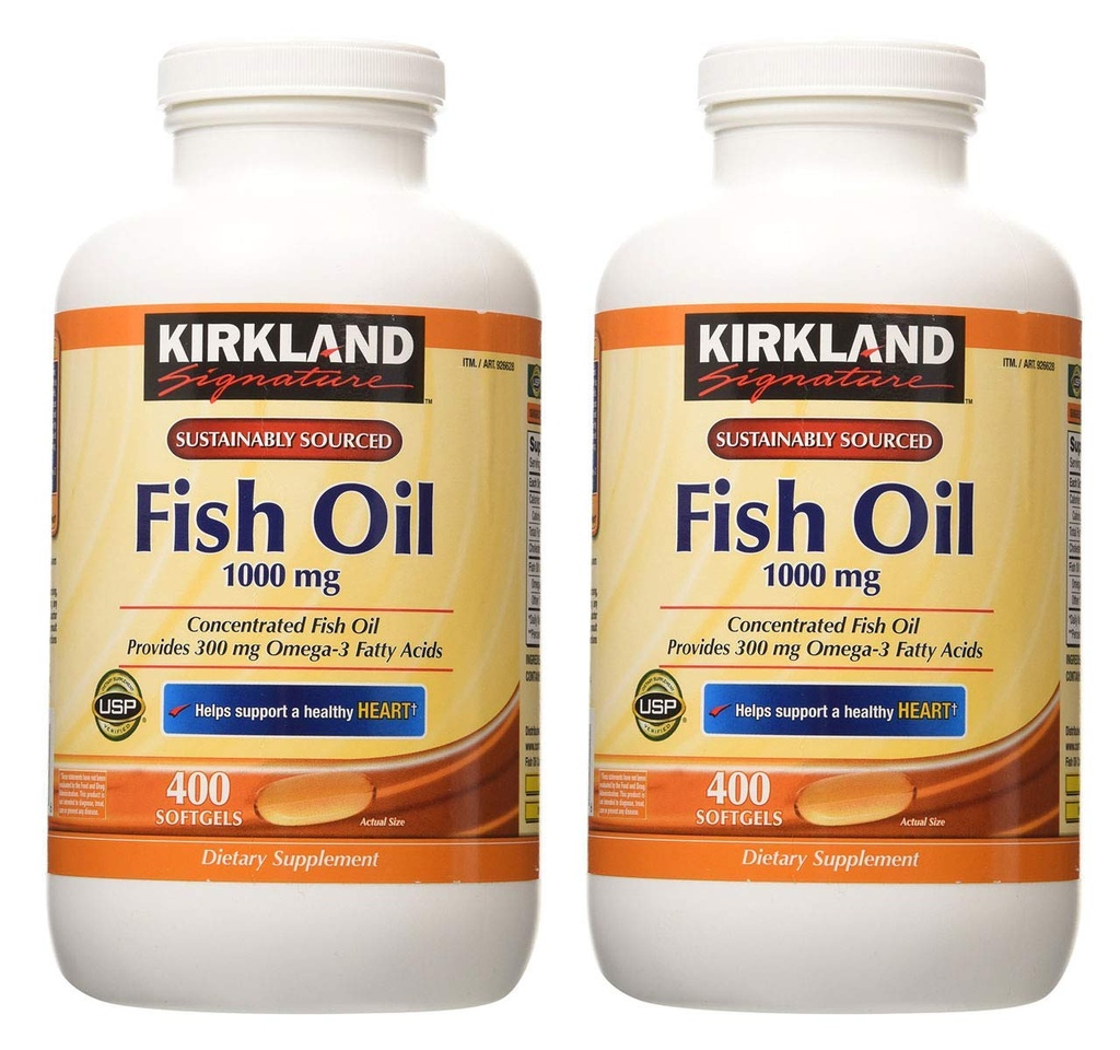 Kirkland Podpis hgar Fish Oil Koncentrát 2 Pack, 400 Počet (Balení po 2)