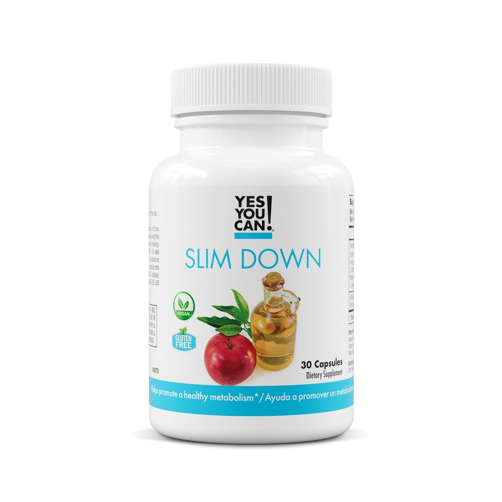 Ano, můžeš! Slim Down dietní doplňky - s africkým Mango, L- karnitin, jablečný ocet, zelený čaj extrakt, a kofein pochází z Guarana Seed Extract, 30 Kapsle / 1 měsíc Dodávka