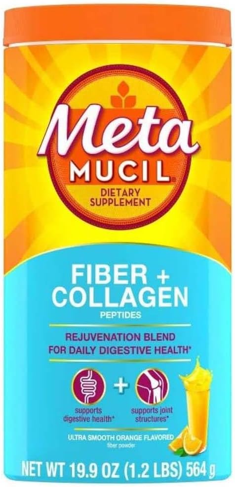 Metamucil Fiber + kolagen Peptidy Powder - Orange - 19.9oz