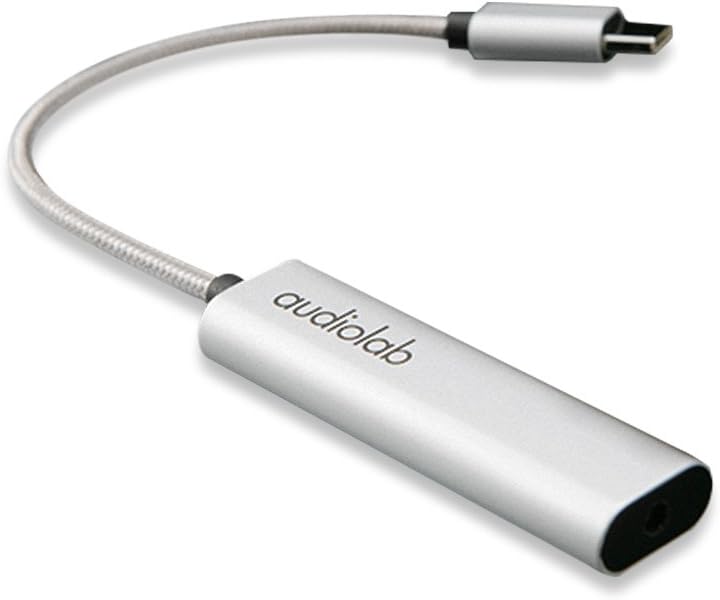 Audiolab Přenosný zesilovač sluchátek Audio Powered USB DAC sluchátka Amp pro telefon (Android, USB-C Port)